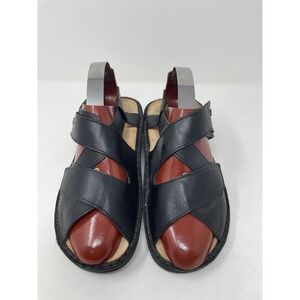 Finn Comfort Sandals Womens 39 Black‎ Excellent Leather Comfort Wedge Germany